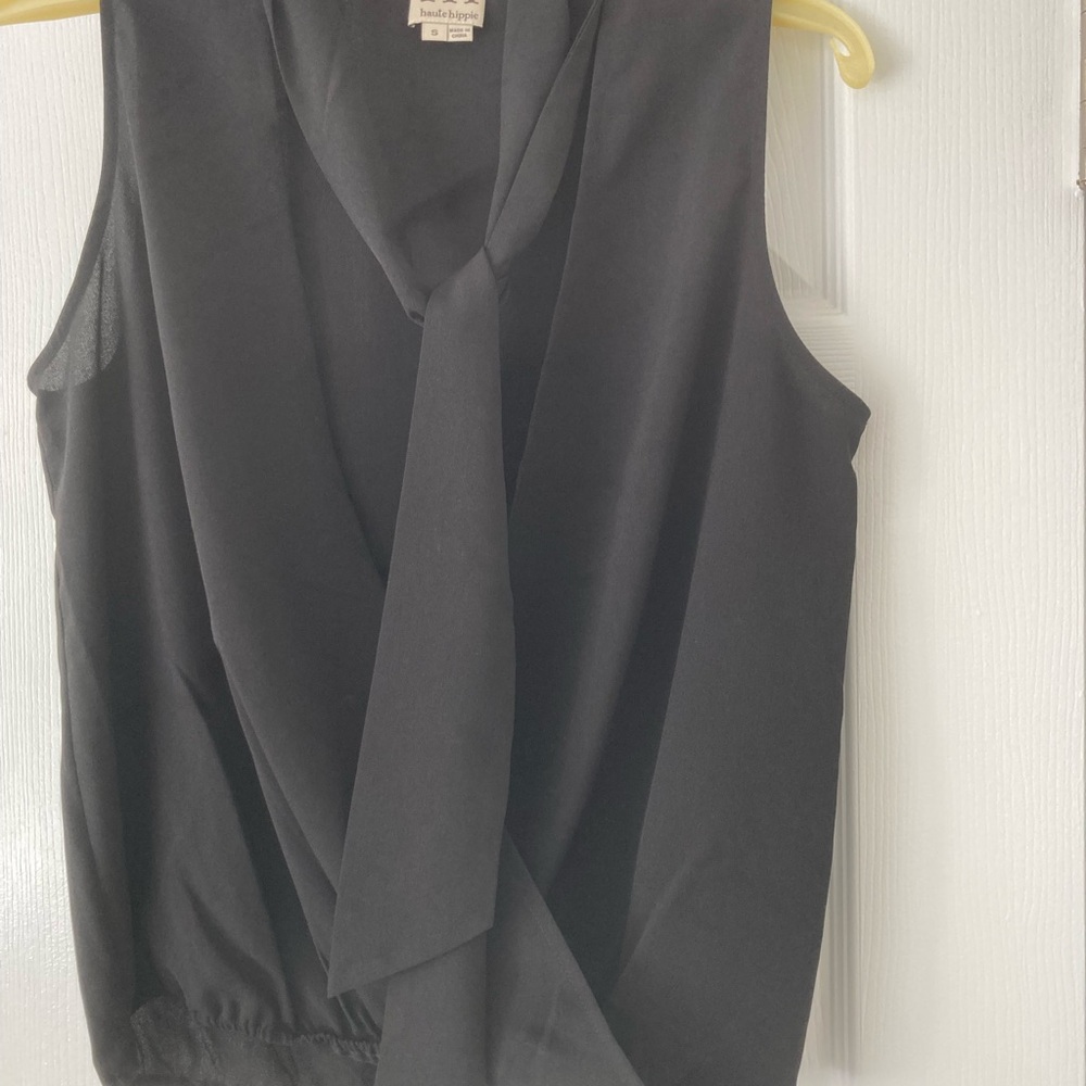 Haute Hippie Black Sleeveless Blouse